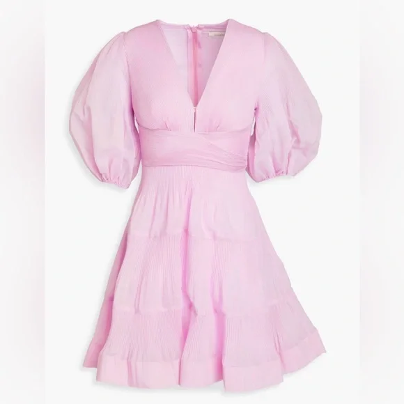 Women's Pleated Mini Dress - Picture 2 of 7